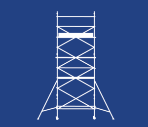 PASMA Training Graphic White Tower on blue background