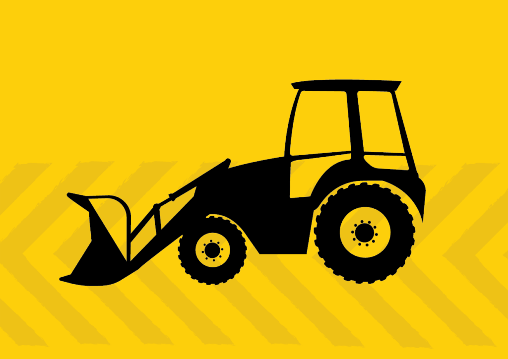 Agricultural Tractor Training graphic black on yellow background