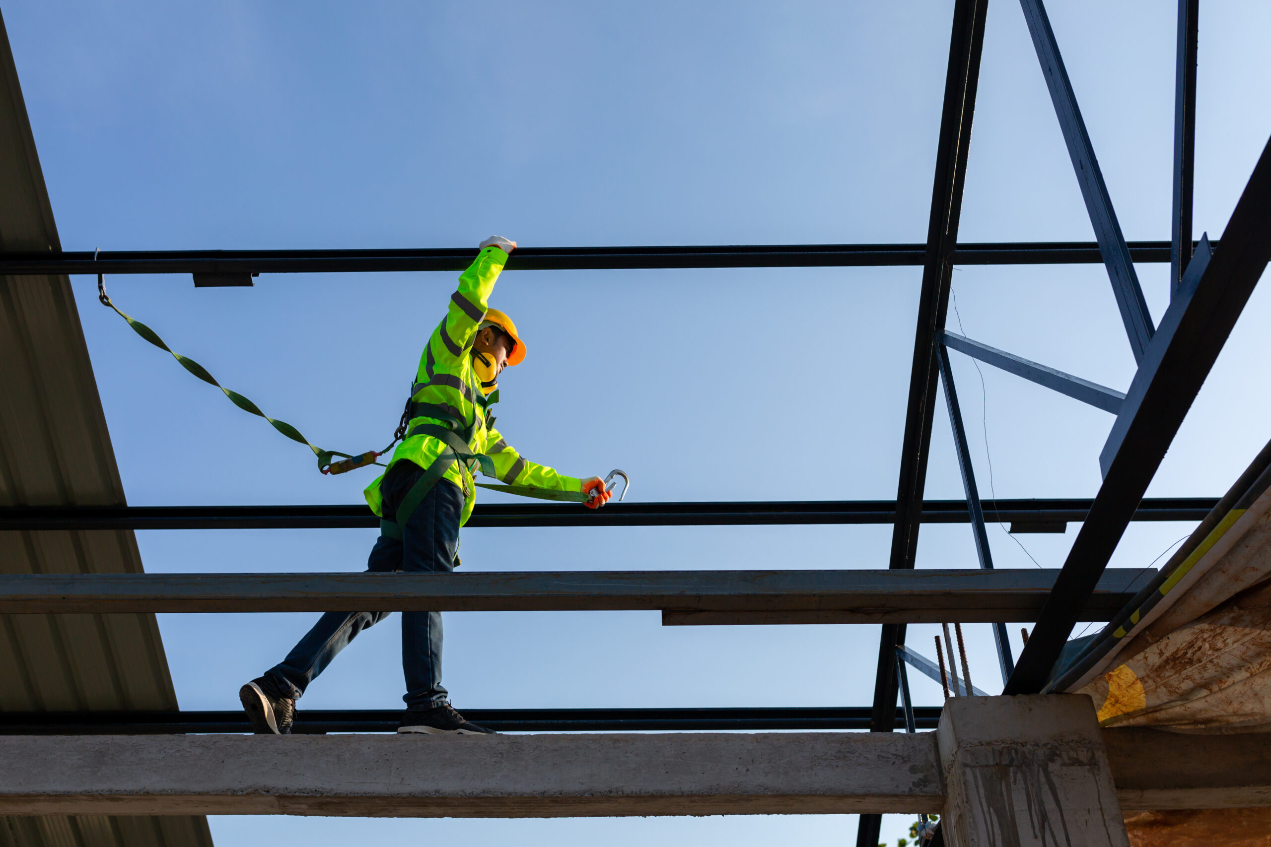 Working at height in a MEWP with a harness